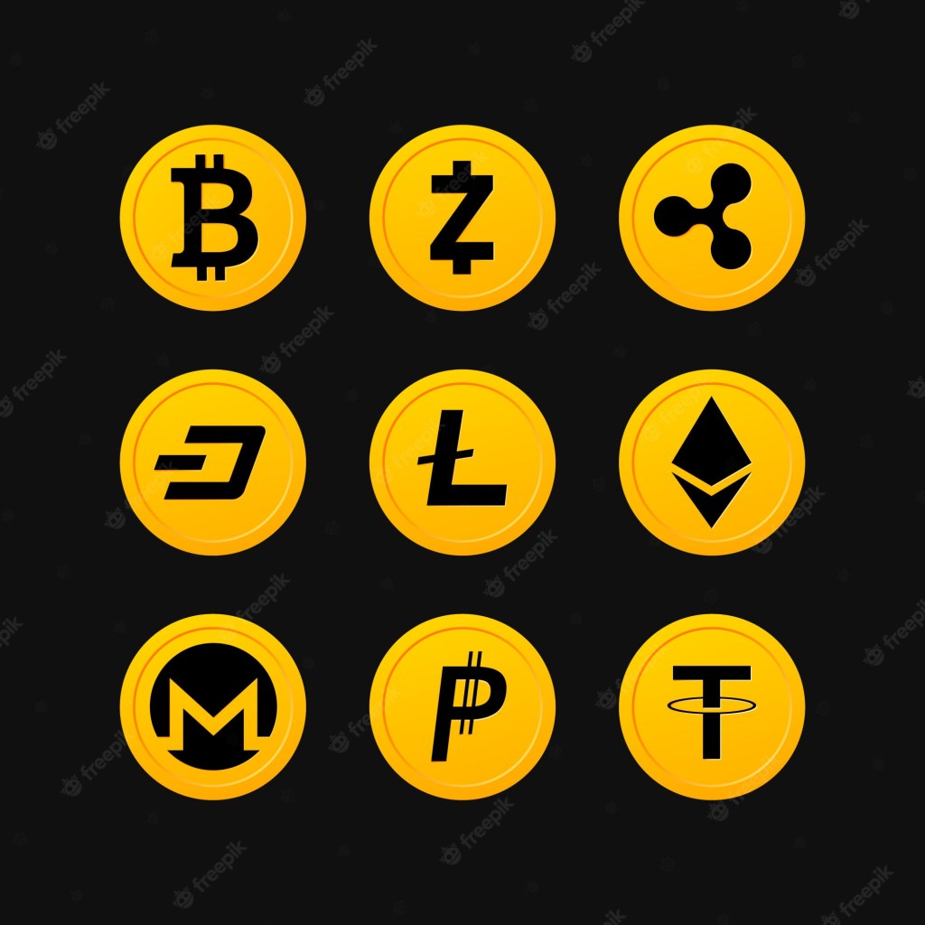 Picture of: Premium Vector  Cryptocurrency symbols